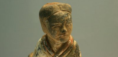 Detail of Coloured Pottery Figurine