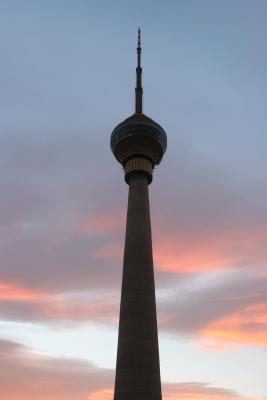 TV tower at sunset