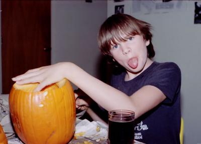 Boy Pumpkin Carver
