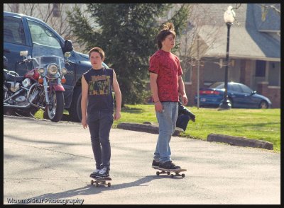 Skateboard through the park