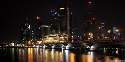 Central Business District (CBD) and Esplanade bridge, Singapore