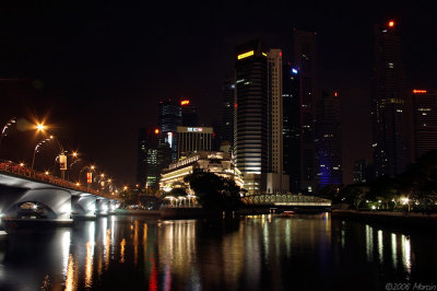 Central Business District (CBD), Esplanade and Elgin bridges, Singapore