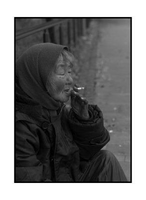 Homeless lady, Ueno, Tokyo