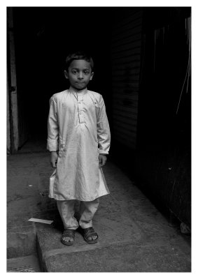 Child posing near Crawford Market
