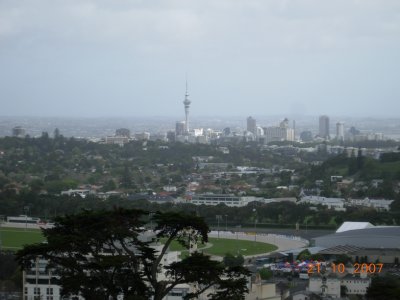 View of Sky Tower from One Tree Hill, Auckland