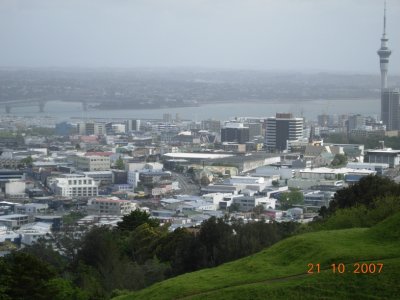 View of Sky Tower from Mount Eden, Auckland