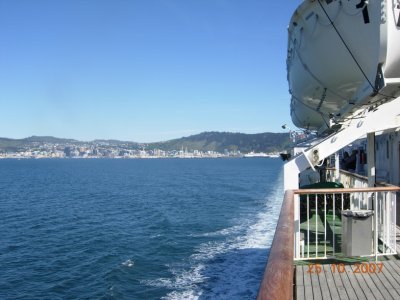 On the InterIslander Ferry, Looking Back at Wellington, Cook Strait