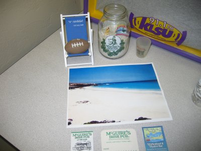 The picture and beach chair were on my desk when I got back from Gulf Shores