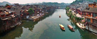 Feng Huang Ancient Town - A Panoramic View