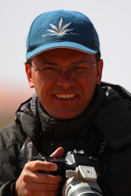 Frédéric after shooting at the Desert Warbler