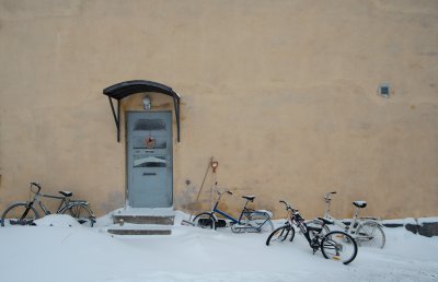 Door with bikes