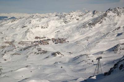 Val Thorens - view from Cime Caron, with Mt Blanc on the background