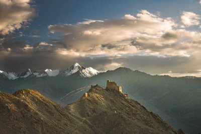 Tsemo fort , sunset