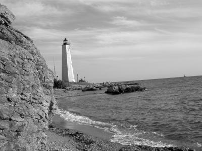 lighthouse from cove