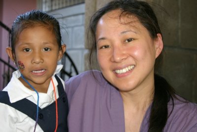 Dentist with young patient. Nicaragua 2006