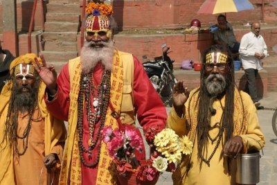Hindu Holy Men at Durbar Square in Kathmandu