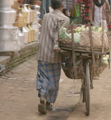 Produce delivery by bicycle in Kathmandu