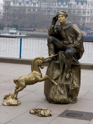 The bronze man.