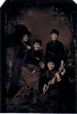 4 Victorian Ladies Original Tintype!