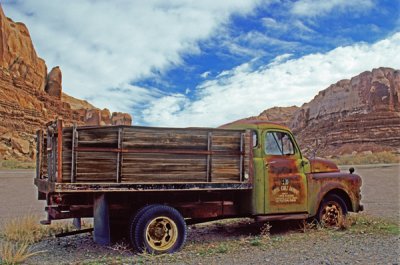 Dodge truck at Cow Canyon Trading Post, Bluff, UT
