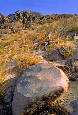 (AR16) Polishing and fluting by wind blown sand, San Gorgonio Pass, CA