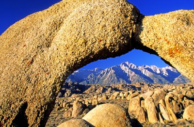 (WES4) Differental weathering of granite causes rough surface, Alabama Hills near Lone Pine, CA