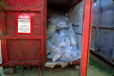 (ENV20) Dumpster in which bags of asbestos have been placed, Lake County, IL