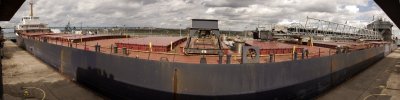 Ship in S Ste Marie Lock-Pano.JPG