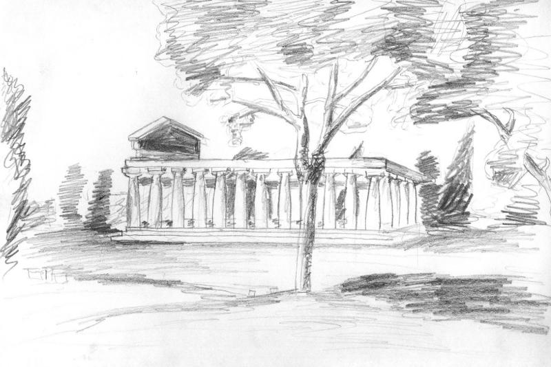 Paestum Temple Pencil