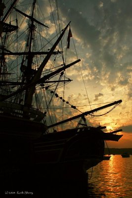Tall ships  at sunset  at Dockton Park on Vashon Island - July 2008
