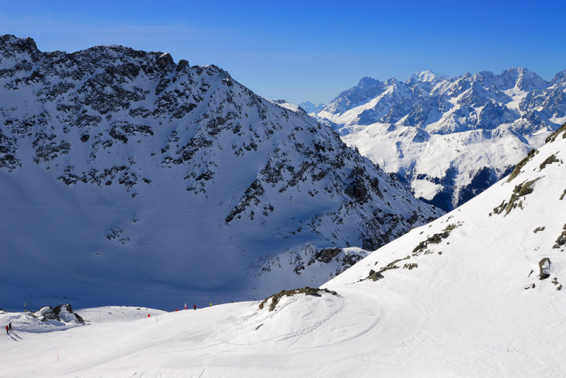 View down from Col des Gentianes