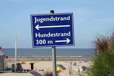 Hundestrand sign