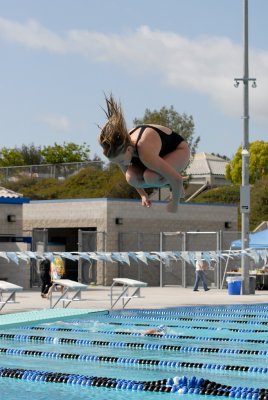 Competitor in a High School Diving Meet