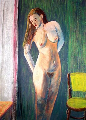 Woman with Bentwood chair