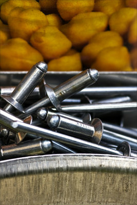 rivets chick peas and stainless steel