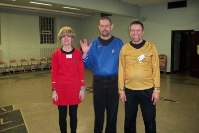 Security Officer Welch, A Vulcan, A Captain