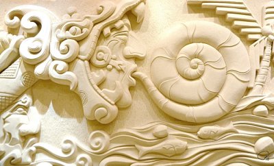 Tropical Check-In Desk Mural Detail III