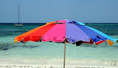 Beach Umbrella With Catamaran I