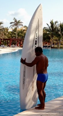 You Push The Board In the Water ...