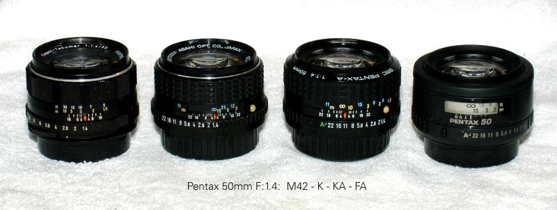 Various Pentax 50mm F1.4