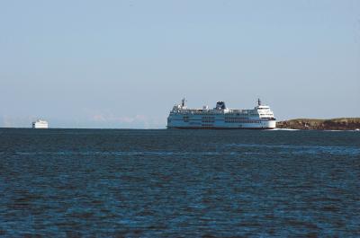 Queen of Oak Bay with the Queen of New Westminster in the background