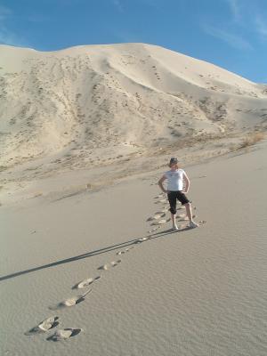 Shelby with highest dune in background