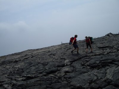fent la primera rutilla per Volcano Park...