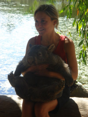 l'Anna amb un wombat