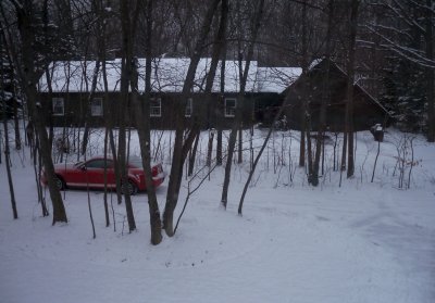 Driveway with car