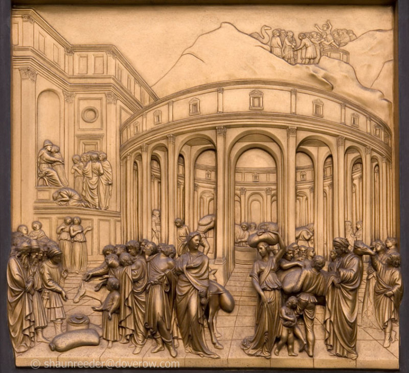 Ghibertis bronze panels, baptistry east side