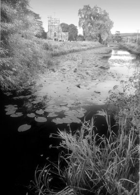 Stroudwater canal and St Cyr's Church, Gloucs.