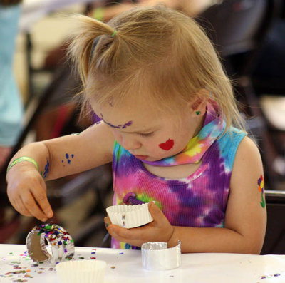 Making art in the Kid's Zone