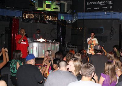 Rappers Inclined and Underrated of Dusted Phoniks motivate the dance floor at Lost on Main
