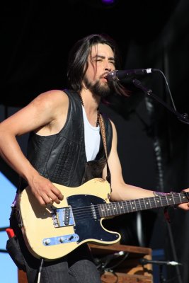 Jackie Greene performs with his band, Furthur stage